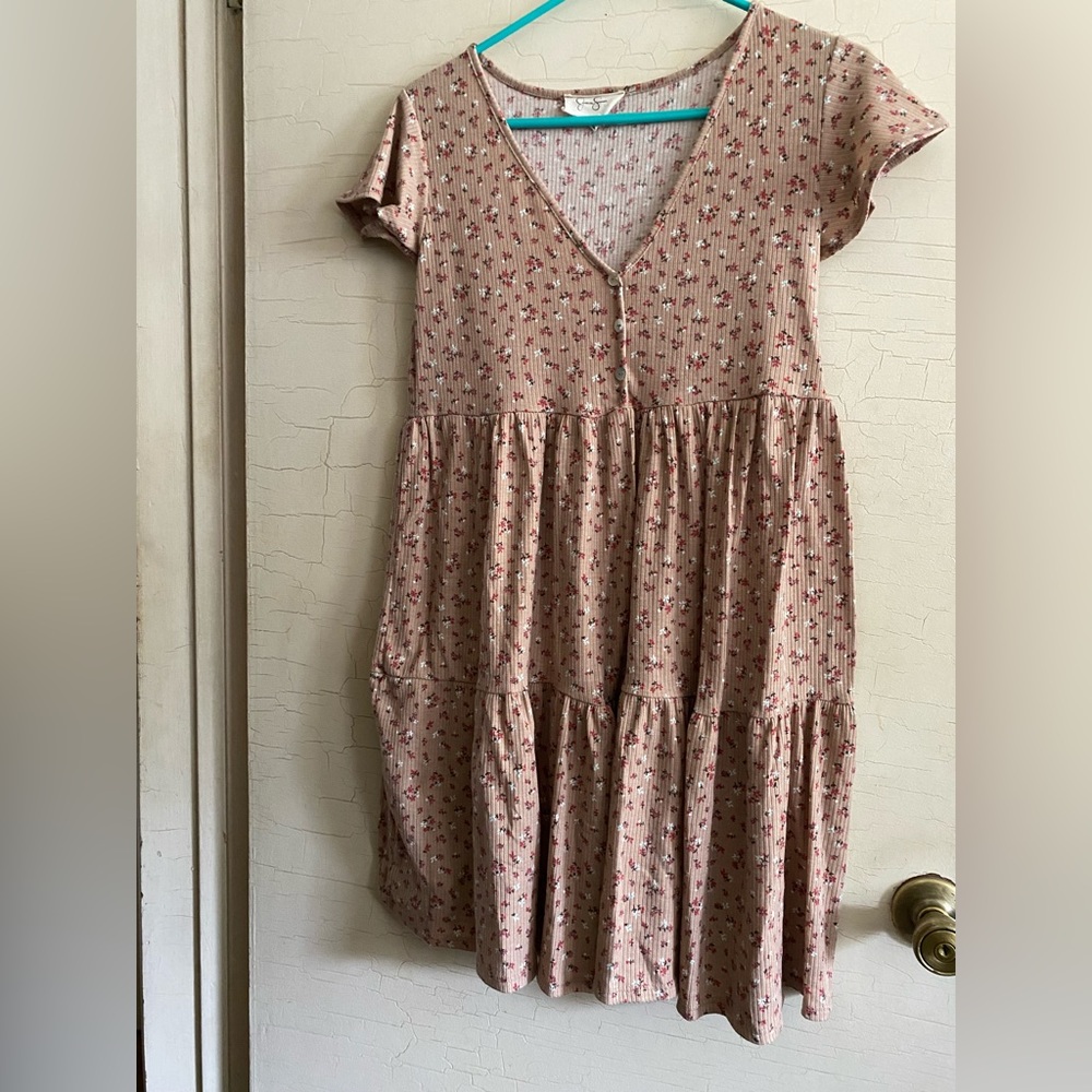 Jessica Simpson Floral Babydoll Dress Large